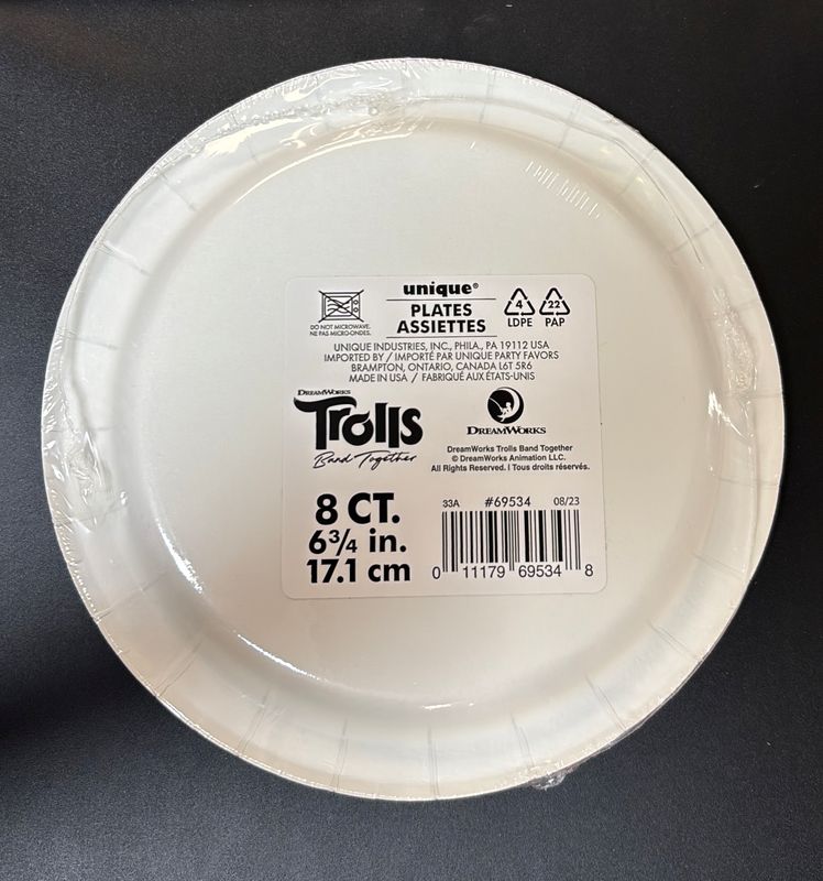 Trolls Small Paper Plate