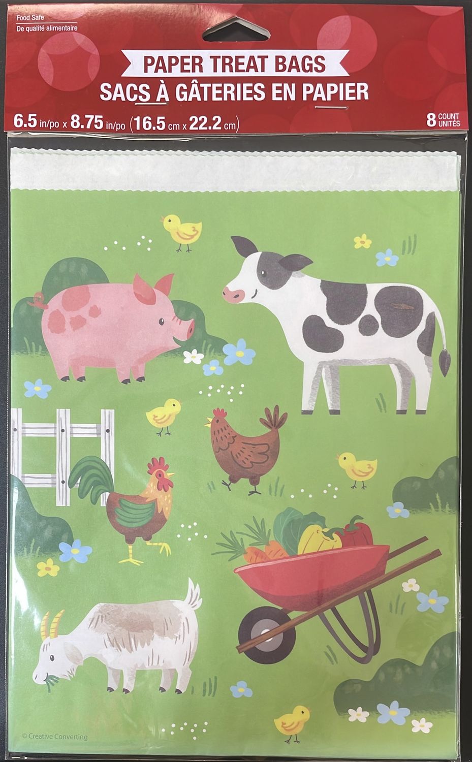 PAPER TREAT BAGS FARM ANIMALS