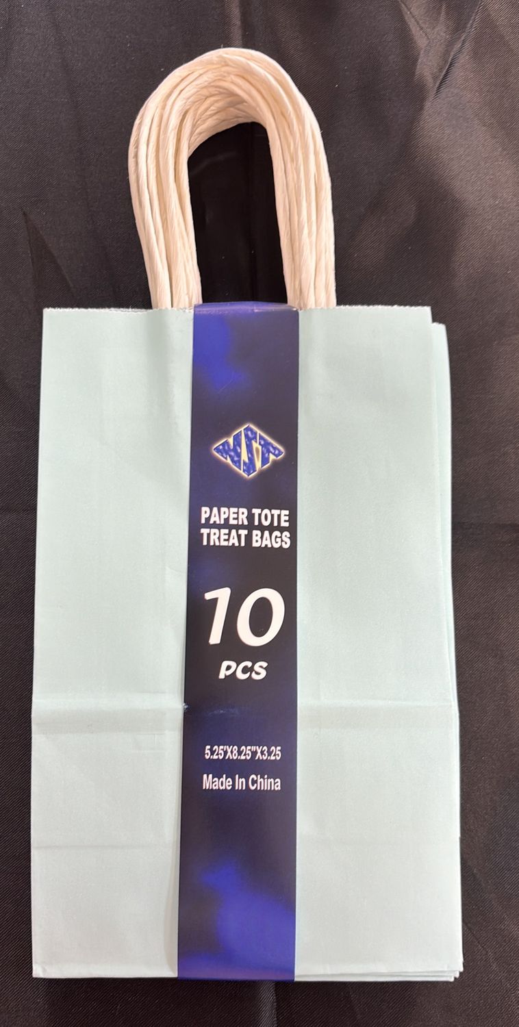 BLUE PAPER TOTE 10CT 5.25X8.25