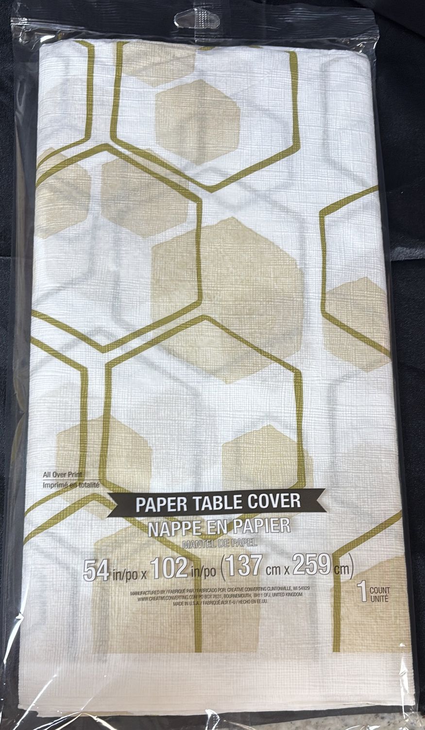 PAPER TABLECOVER HONEYCOMB