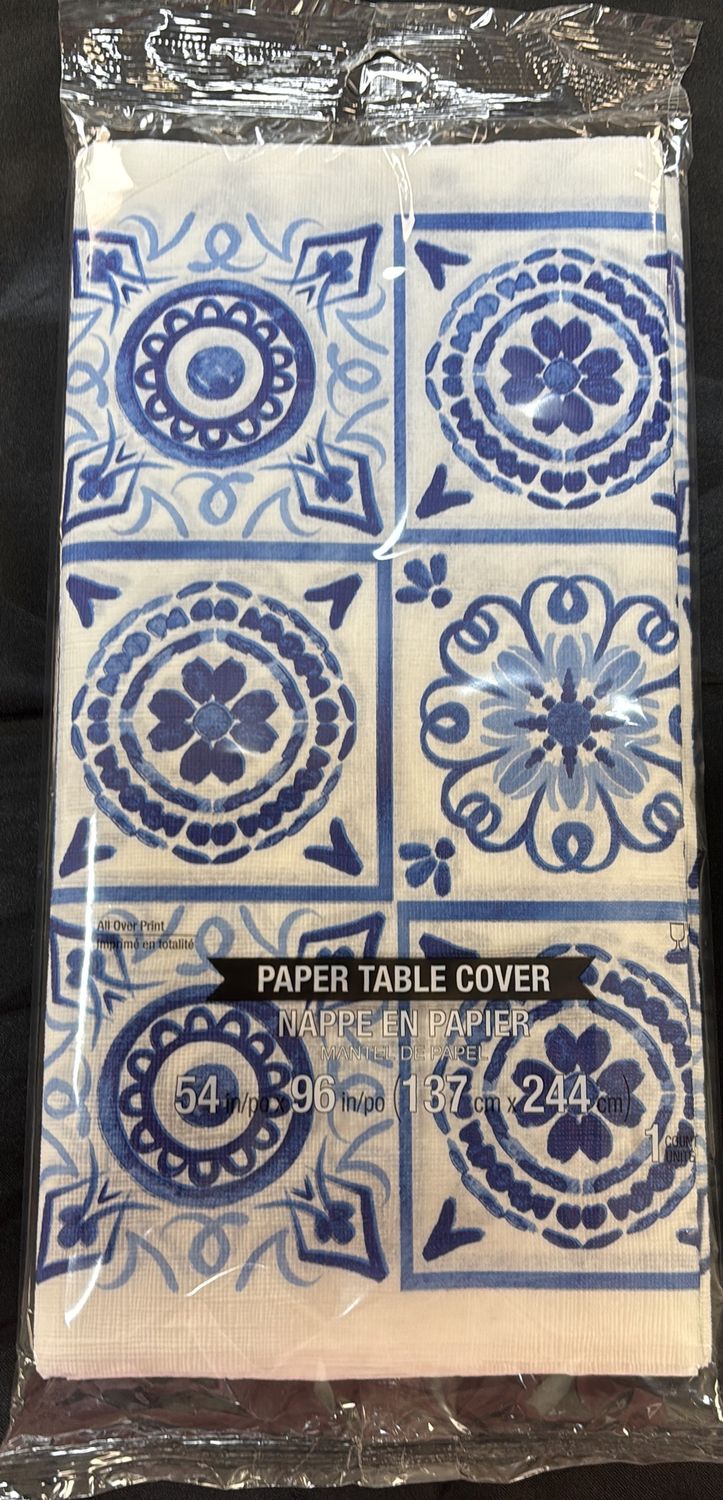 BLUE WILLOW PAPER TABLE COVER
