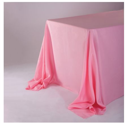 PINK 90"x132" RECTANGLE POLYESTER TABLECLOTH
