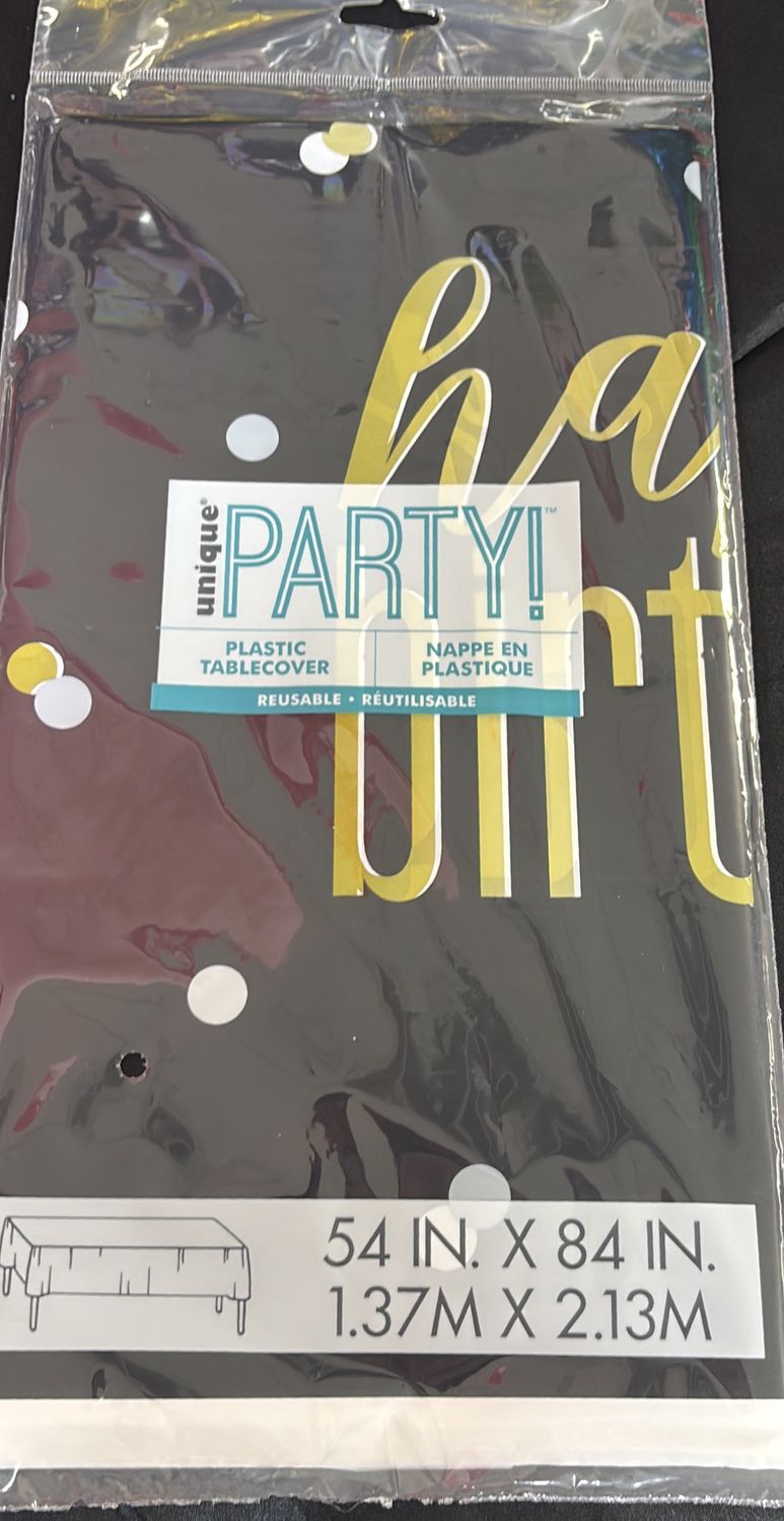 PLASTIC TABLECOVER METALLIC HBD