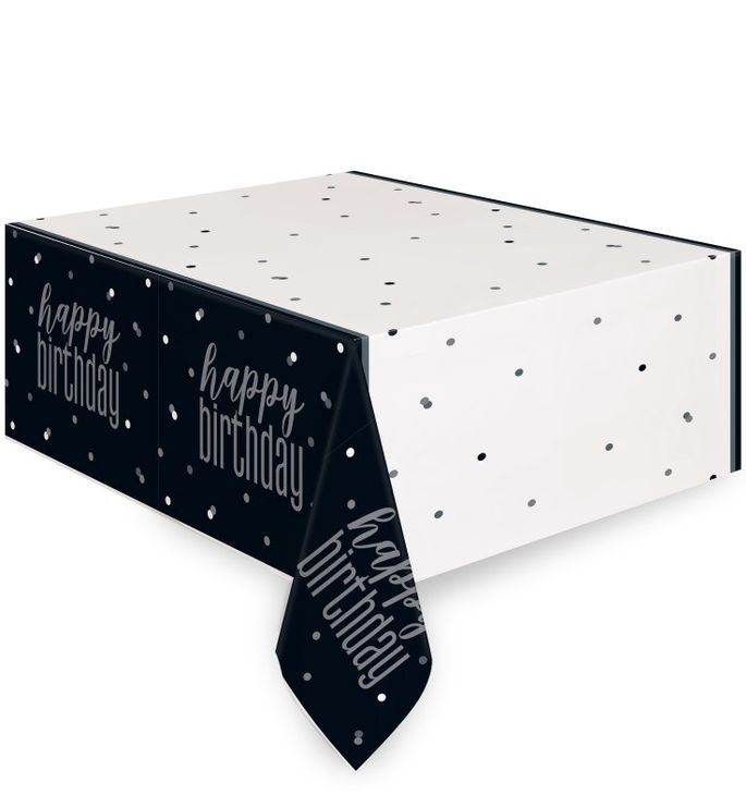 Glitz Black &amp; Silver Table Cover