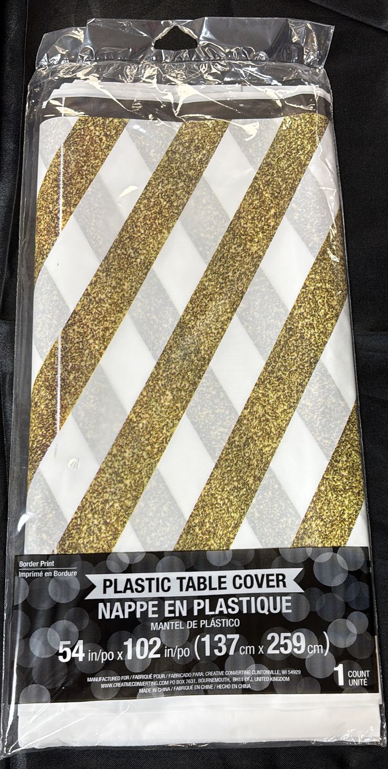 BLACK &amp; GOLD TABLECOVER