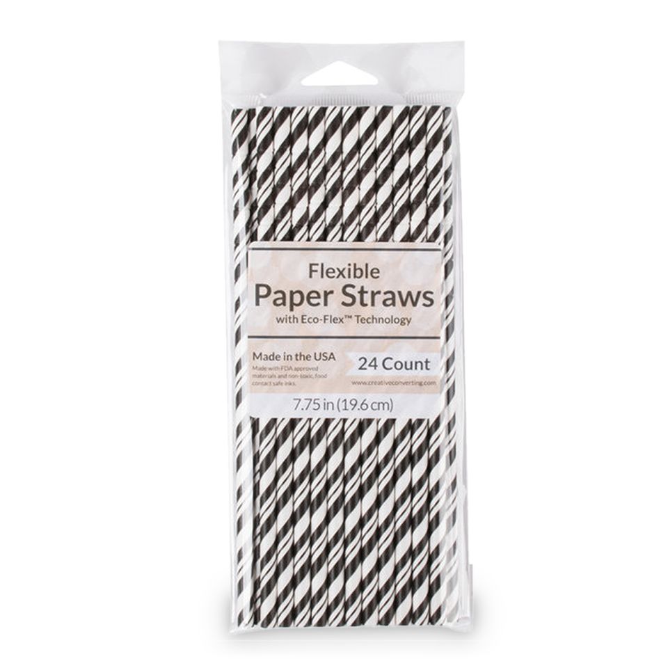 PAPER STRAWS STRIPED BLACK VELVET