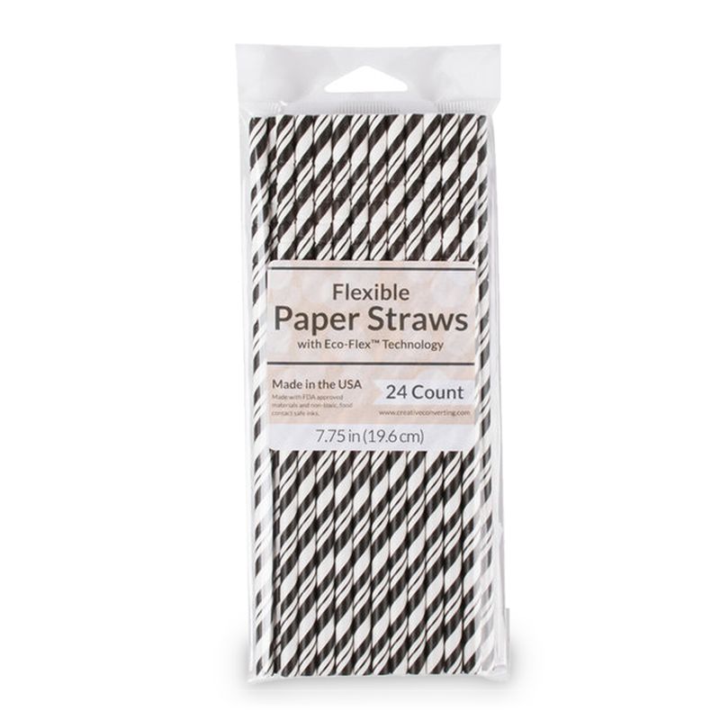 PAPER STRAWS STRIPED BLACK VELVET