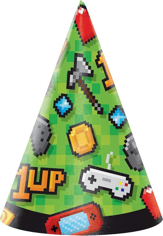 PARTY HATS GAMING PARTY 8CT