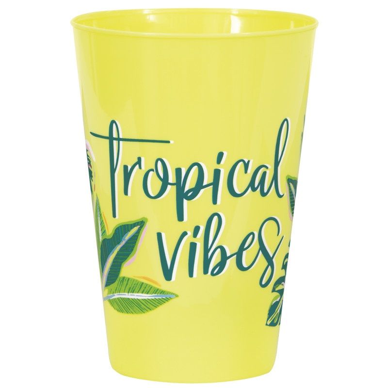 Tropical Leaves Plastic Cup