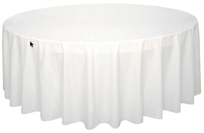 WHITE ROUND TABLECOVER-U