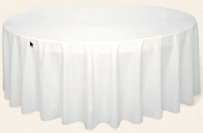 White Round Table Cover-U 84"
