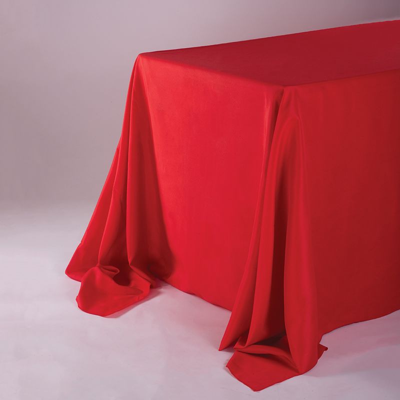 Red 90"X132" Rectangle Polyester Tablecloth