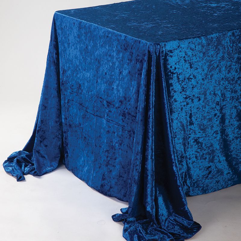 R. Blue 90"X132" Rectangle Velvet Tablecloth