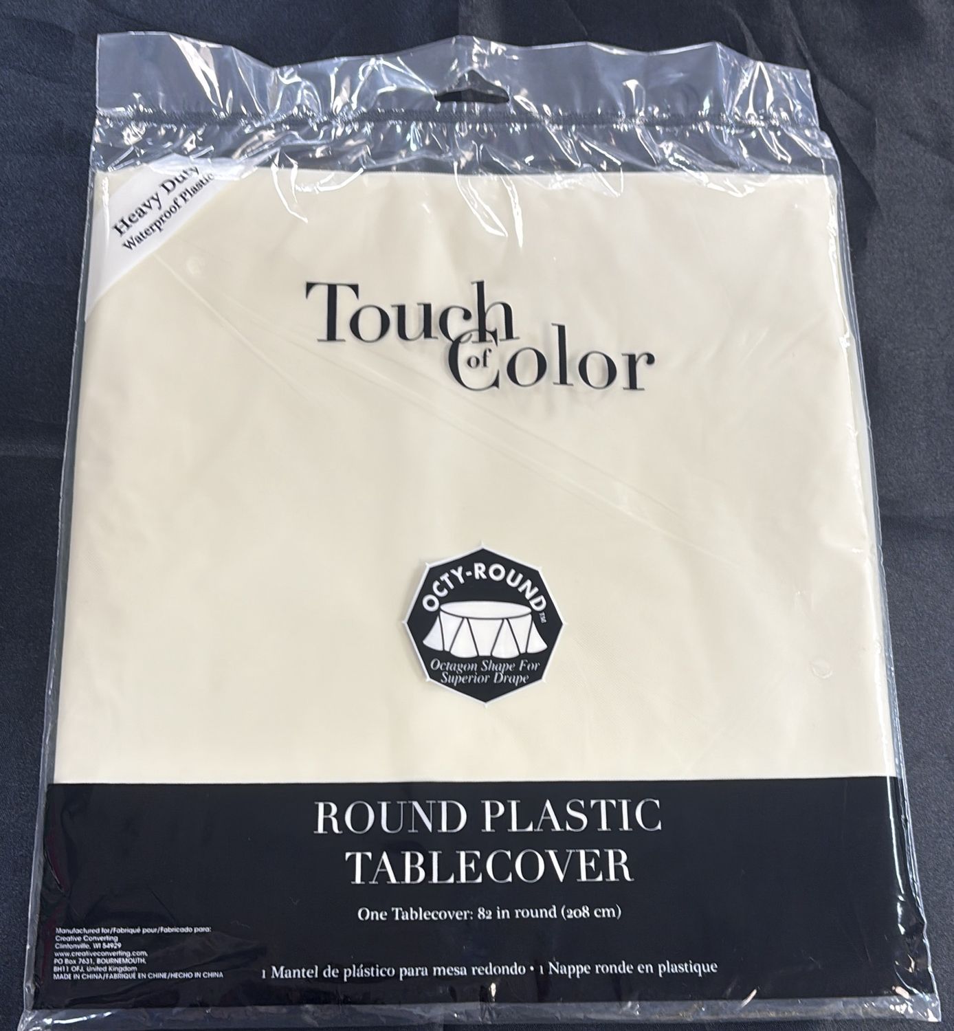 IVORY ROUND TABLE COVER