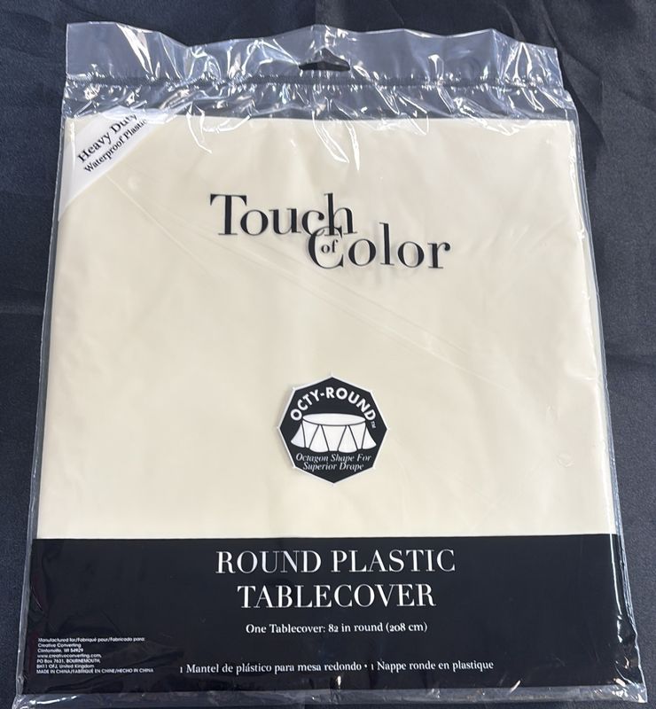 IVORY ROUND TABLE COVER
