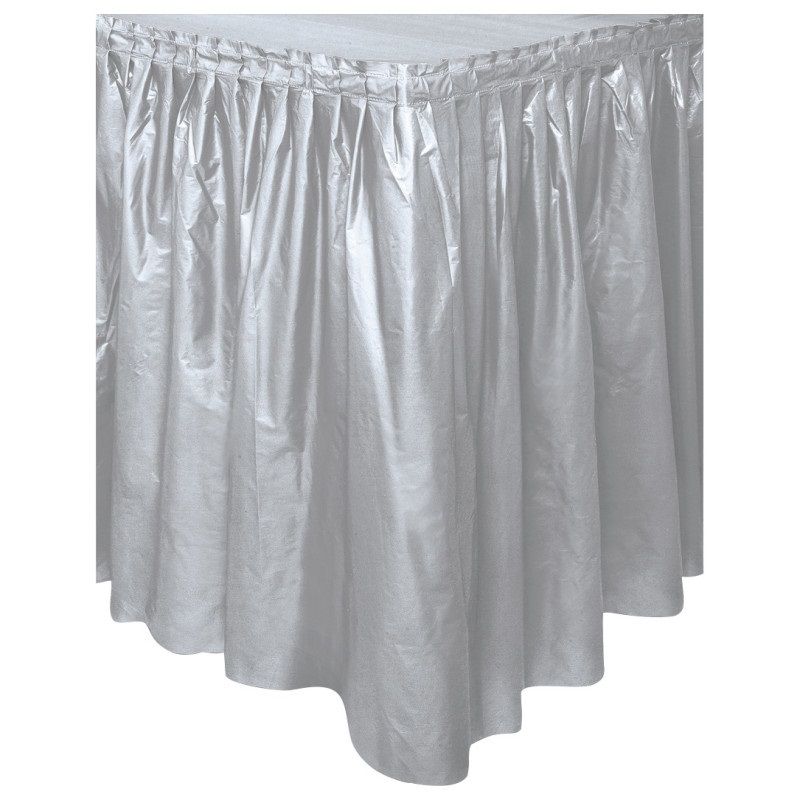 Silver Table Skirt 29"X14Ft