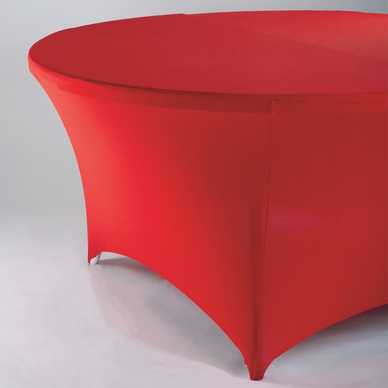 Red 60" Round Spandex Tablecloth