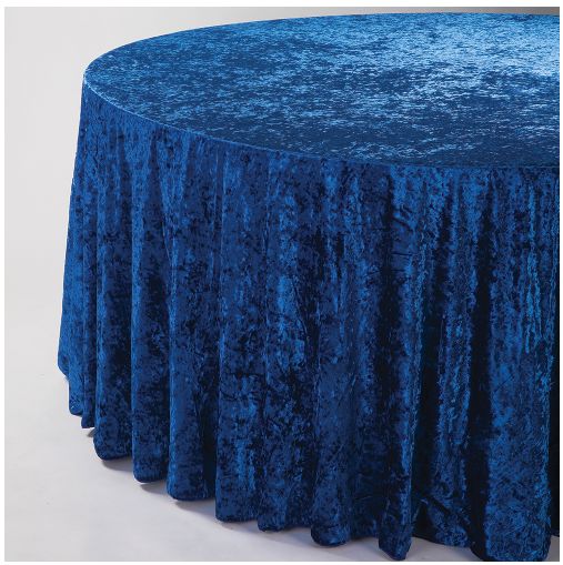 ROYAL BLUE 120" ROUND VELVET TABLECLOTH