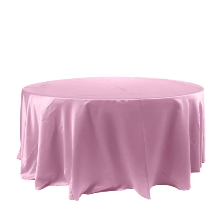 Pink 120" Round Satin Tc
