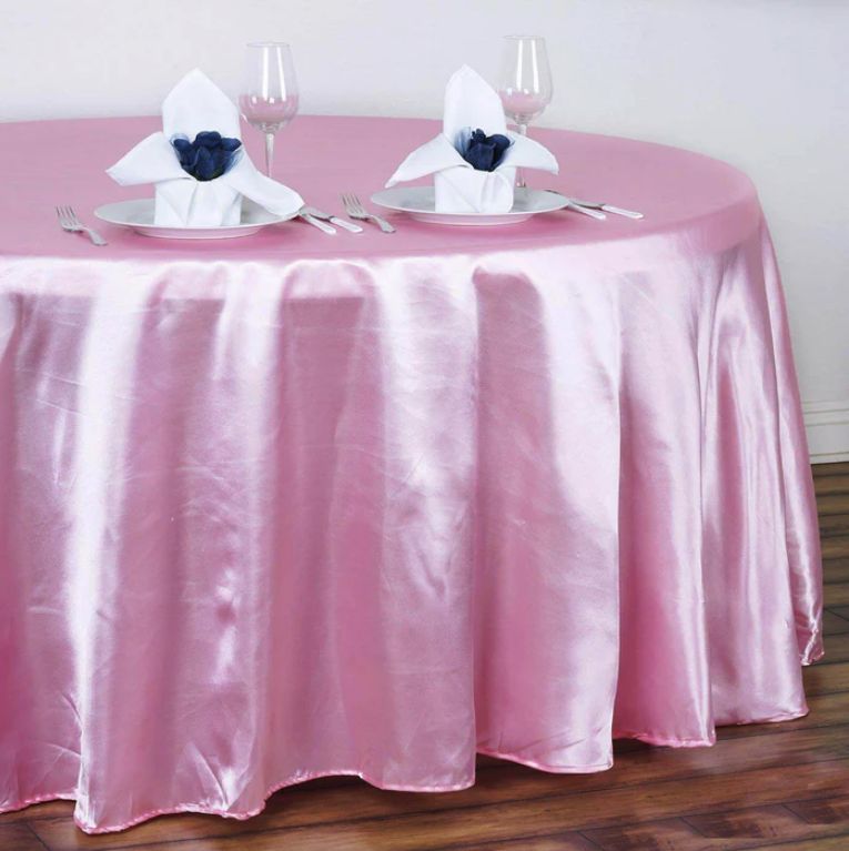 Pink 120" Round Satin Tc