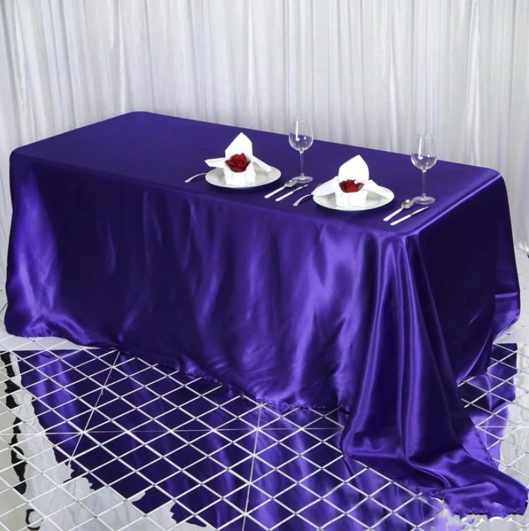 Purple Rectangle Satin Tc 90x132