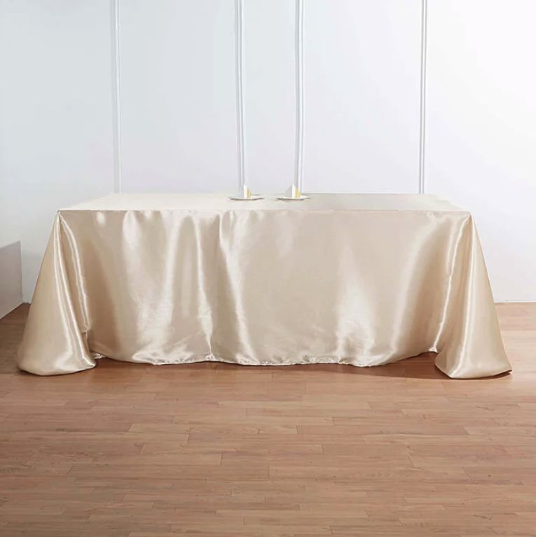 Beige Rectangle Satin Tc 90x132
