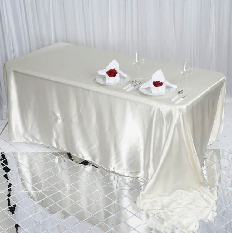Ivory Rectangle Satin Tc 90x132