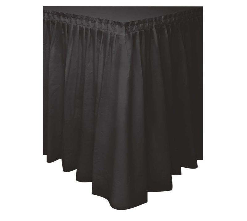 Midnight Black Table Skirt 29"X14Ft