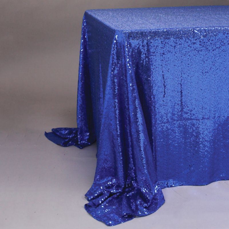 Royal Blue 88"X132" Rectangle Sequin Tablecloth