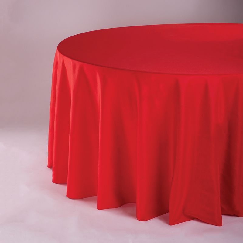 Red 120" Round Polyester Tablecloth