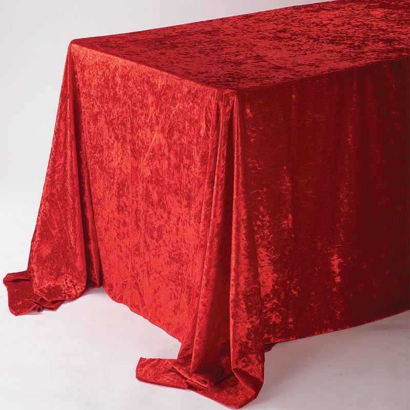 Red 90"X132" Rectangle Velvet Tablecloth