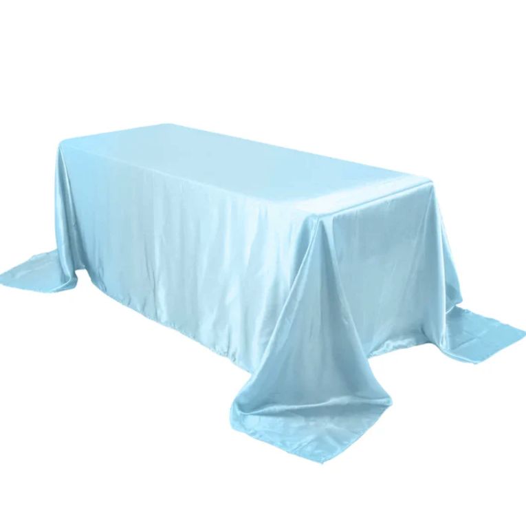 Light Blue Rectangle Satin Tc 90x132