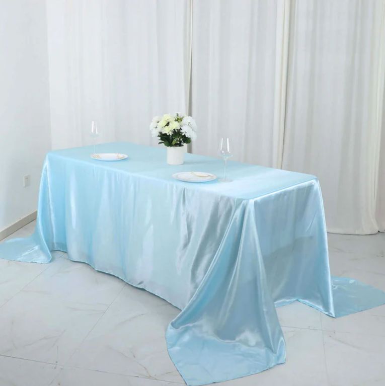 Light Blue Rectangle Satin Tc 90x132