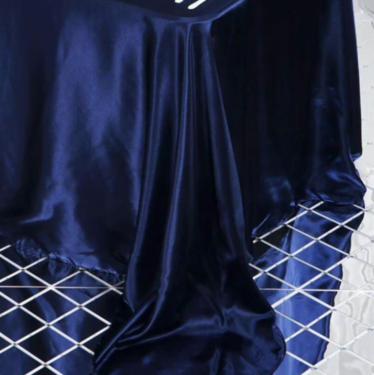 Navy Blue Rectangle Satin Tc 90x132