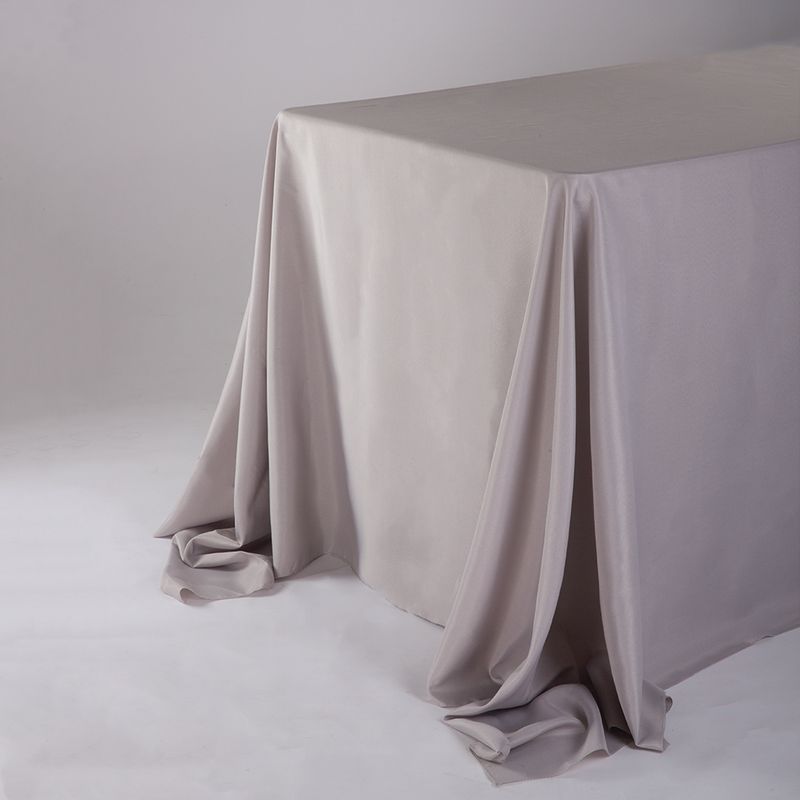 Silver 90"X132" Rectangle Polyester Tablecloth