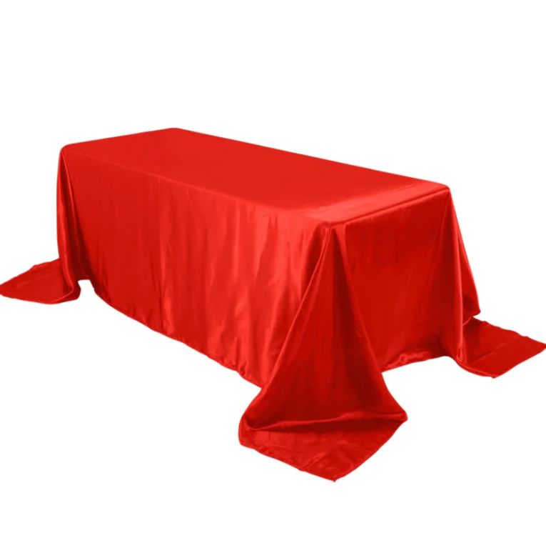 RED RECTANGLE 90"x132" SATIN TC