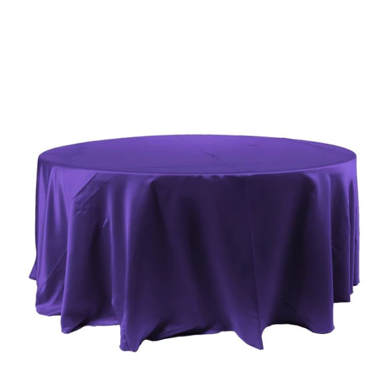 Purple 120" Round Satin Tc