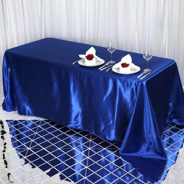 Royal Blue Rectangle Satin Tc 90x132