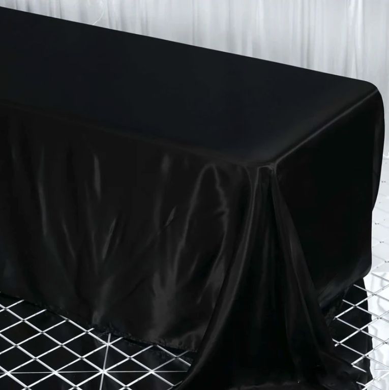 Black Rectangle Satin Tc 90x132