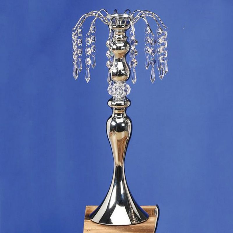 Silver Metal Stand W Crystal Strands
