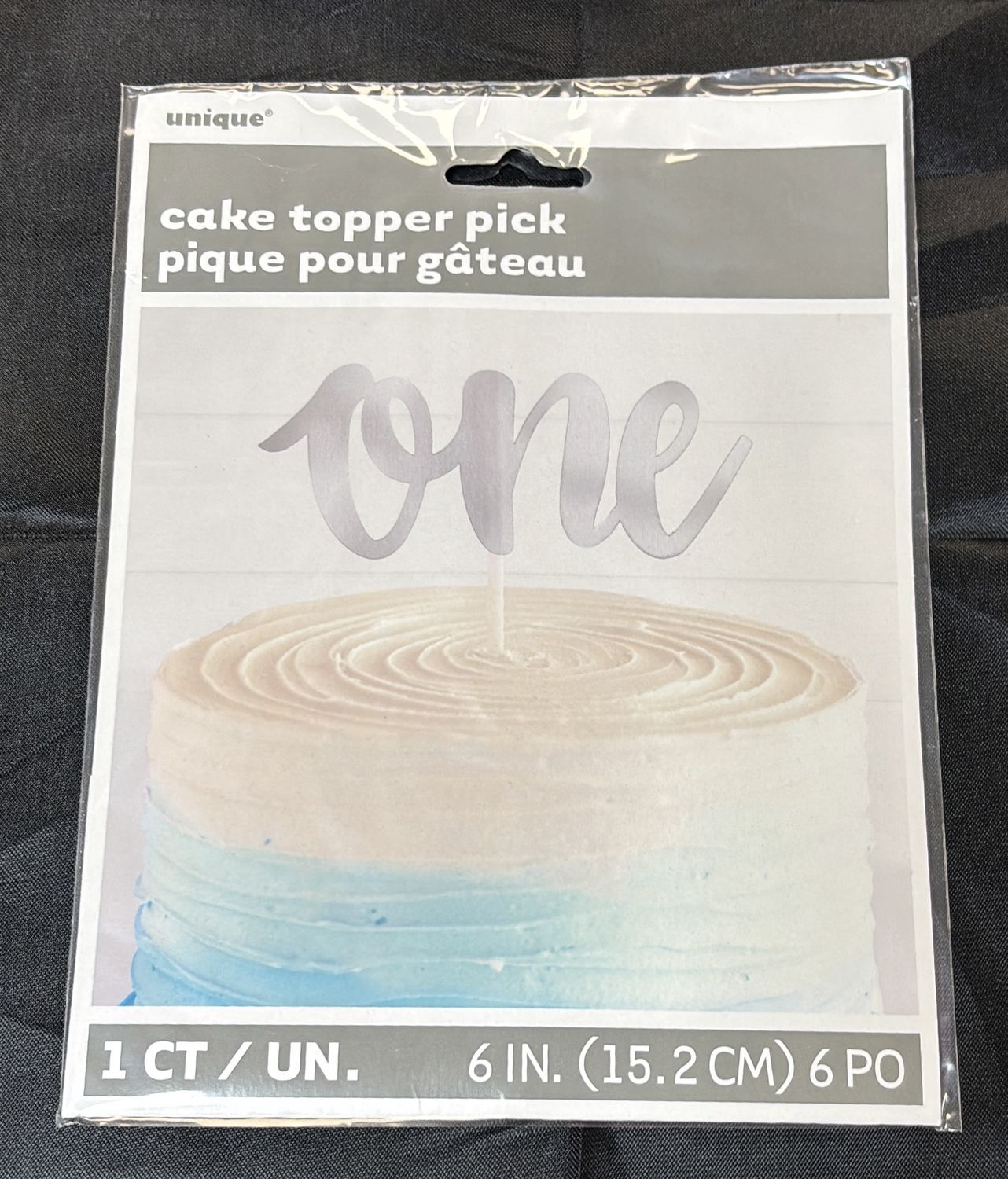 SILVER FOIL "ONE" CAKE TOPPER