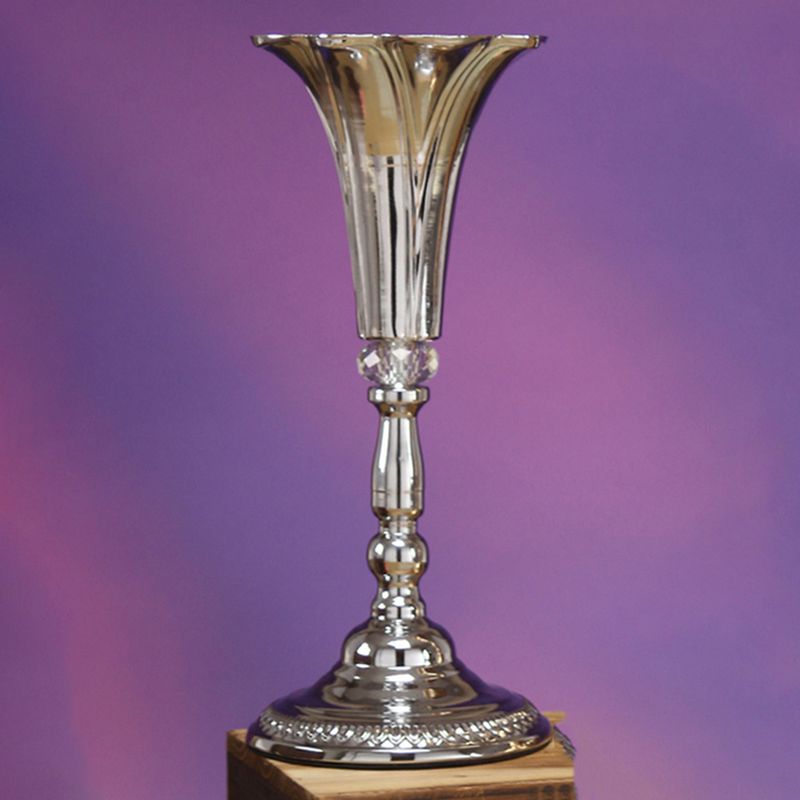 Silver Metal Tulip Vase 14.25"X6"