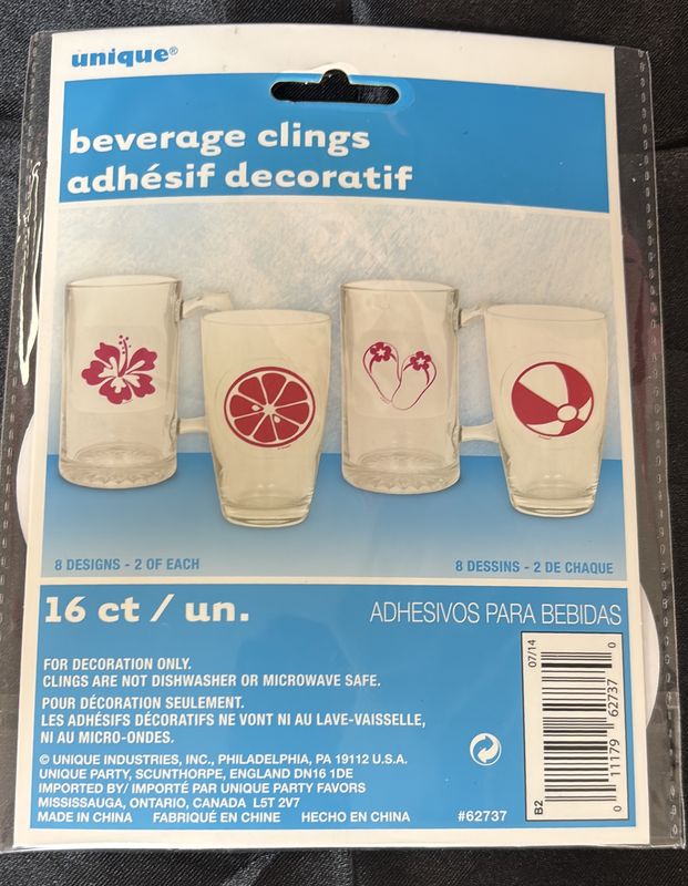 SUMMER FUN BEVERAGE CLINGS