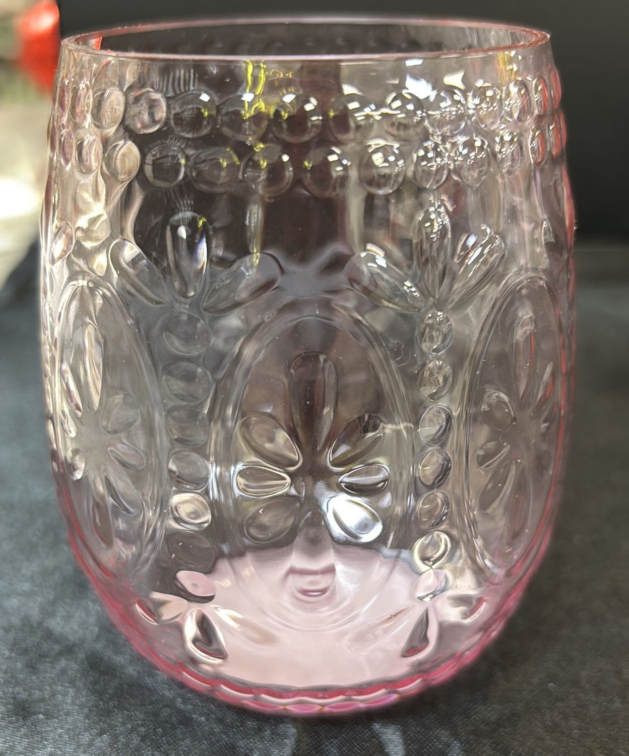 STEMLESS WINE GLASS VINTAGE PINK