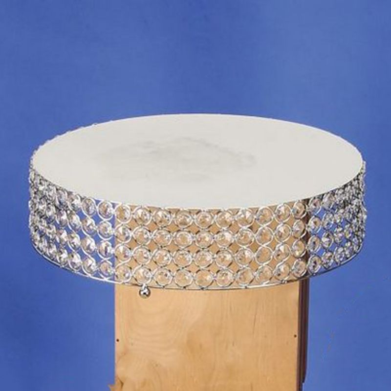 Silver Round Metal Cake Stand 4X13