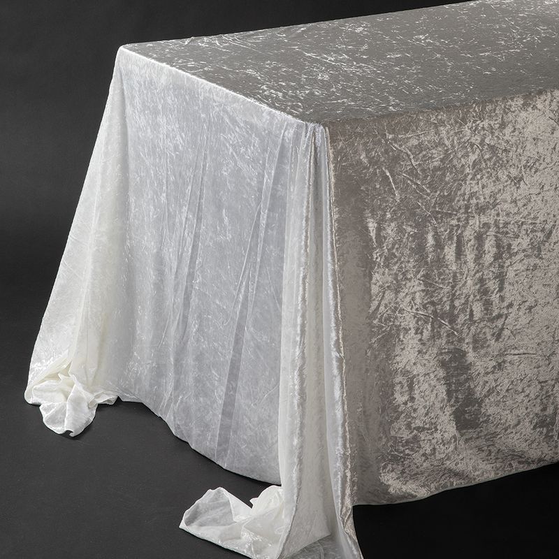 White 90"X132" Rectangle Velvet Tablecloth
