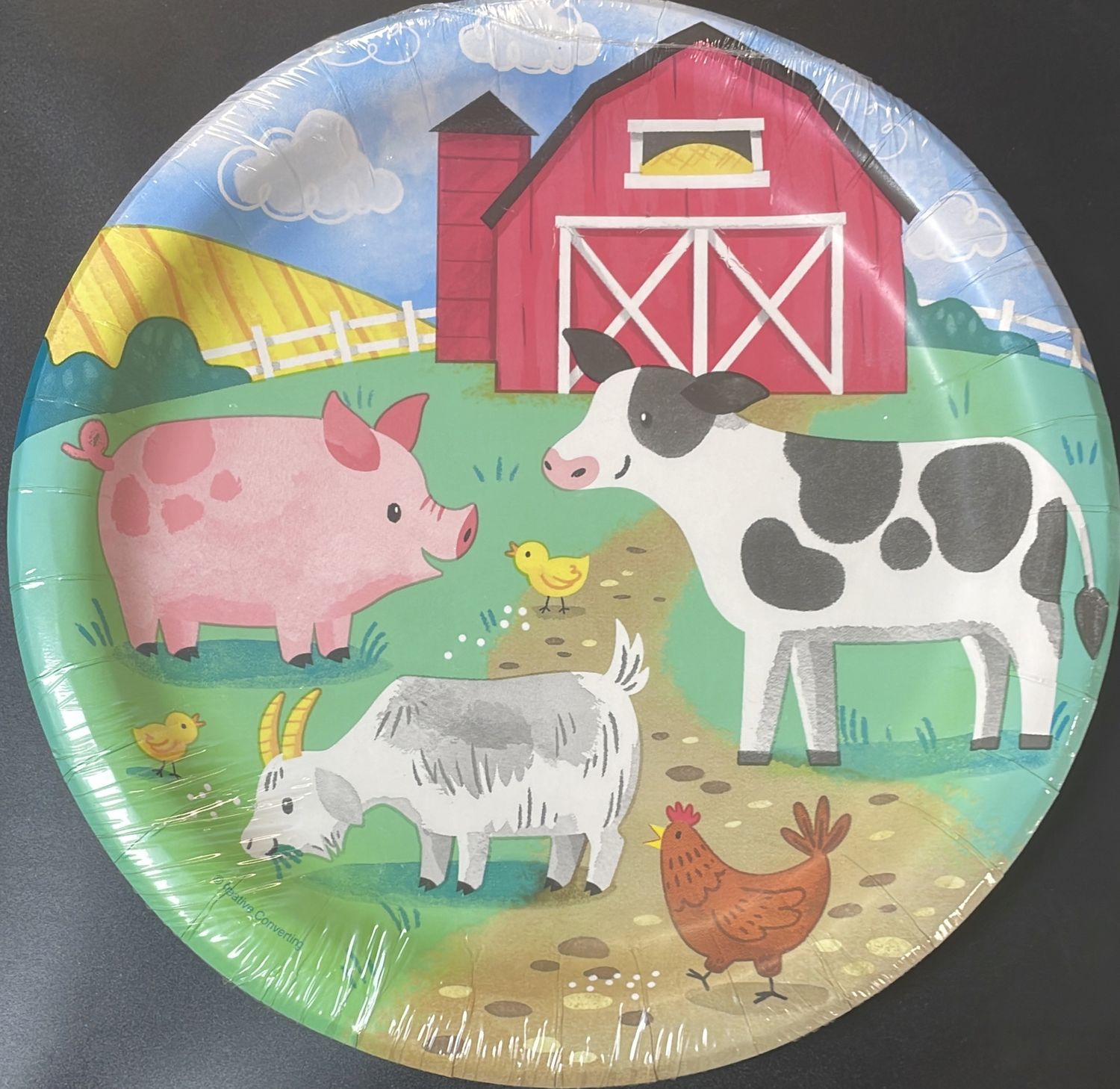 PAPER PLATE LARGE FARM ANIMALS