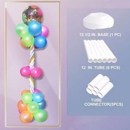 White 72" Balloon Column W/12.5" Base