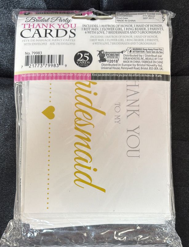 Wedding Party-Thank You Cards