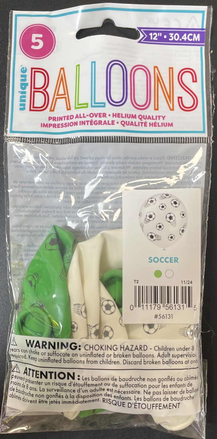 5CT 12" SOCCER BALLOONS
